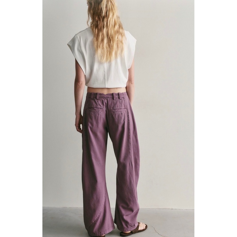 Spotlight Washed Barrel Chino Trousers NWOT Italian plum - Picture 3 of 3
